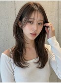 大人美人ダークグレージュ顔周りレイヤークラゲカット20代上尾P1