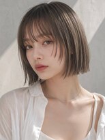 ヴェイン 渋谷(vain)&nbsp;切りっぱなしボブ シアーバング ストレート 艶髪 グレージュ