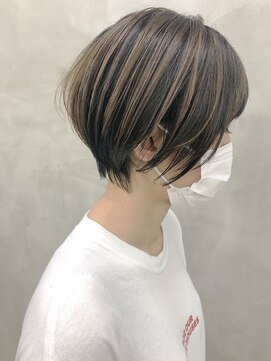 スー 渋谷(suu) ＊【SUN】耳かけ丸みハンサムショート立体感ハイライト＊