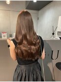 髪質改善トリートメント　ブラウンベージュ　夏カラー　ロング
