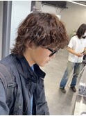 波巻きスパイラルパーマ刈り上げウルフパーマツーブロック