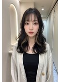 ベージュグレー黒髪レイヤーくびれヘア小顔10代20代30代40代