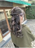 イヤリングカラーとヘアーセット