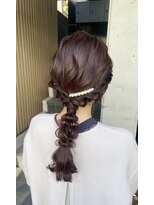 結婚式ヘア/編みおろしヘアアレンジ/ゆるふわヘアセット