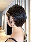 丸みショートボブフェイスフレーミングショート前髪パーマ