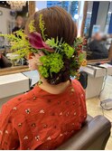 成人式/生花シニヨンスタイル