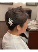 結婚式お母様留袖着付けとヘアセット