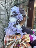 ふわふわツイン編みおろし×リボンアレンジ