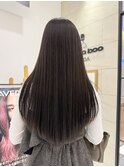 美髪ロングヘア透明感カラーグレージュチャコールベージュ
