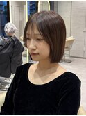 くびれヘア/アプリコットオレンジ/ボブ/髪質改善/縮毛矯正/池袋