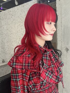 ムード(mood) ウルフカット/ハッシュカット/レッドカラー/ブリーチ/レイヤー