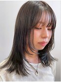 ミディアムレイヤー/顔まわりカット/髪質改善