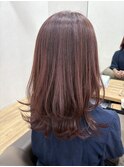 レイヤーカット×ピンクカラー