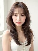 韓国ヘア/透明感カラー/小顔に見せる顔まわりカット/ミディアム