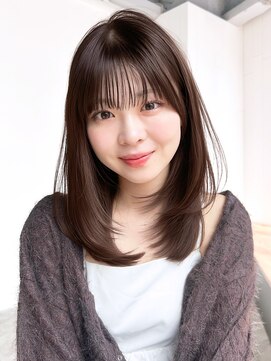 アイティーバイアルバム 藤沢店(IT by ALBUM) ロング暗めカラー韓国ヘア顔周りレイヤー_F21124