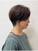ミセスひし形ショート絶壁解消丸み後頭部ふんわり