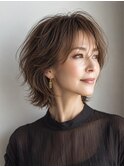 白髪ぼかし脱白髪染め大人ショート40代50代60代
