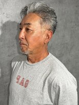 ホーミーズ 横須賀中央店(homies)&nbsp;グレイヘア フェード アップバング 刈り上げ メンズショート