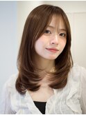 ♪レイヤーカット ミルクティーベージュ オリーブベージュ
