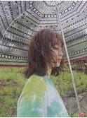 ミディアム ほつれるゆるウェーブパーマ