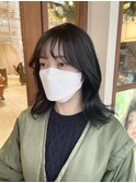 韓国風くびれミディアム×ブルーブラック【町田/町田駅】