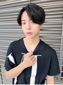 アッシュブラックマッシュ短髪オーガニックカラー_28898