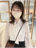 "久保田"ぱつっと切りっぱなしヘア顔まわりカットもみれ毛