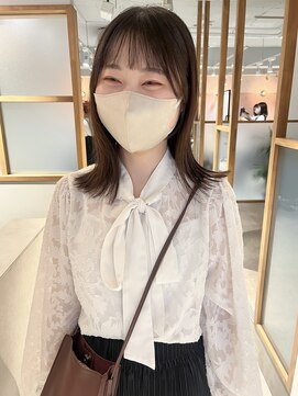 ラミエ バイ メルト 吉祥寺(lamie by melt) "久保田"ぱつっと切りっぱなしヘア顔まわりカットもみれ毛