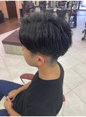 メンズセンターパートパーマ