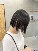 切りっぱなしボブ × ダークグレージュ