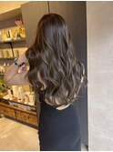 ハイライト、グレージュ、バレイヤージュ、ショコラアッシュ
