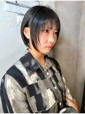 黒髪ショートボブでも動きが出るショートウルフ/顔周りレイヤー