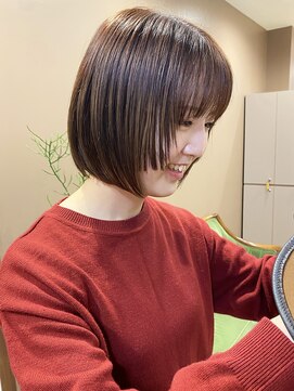 ソピ 名古屋名駅(sopi by invitation) ミニボブ/顔周りカット/オレンジブラウン