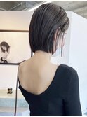ミニボブ×透明感カラー(20代/30代/ベージュ/グレージュ)MI44