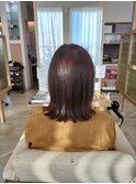 大人可愛いストレートくびれボブインナーカラー肩ライン外ハネ