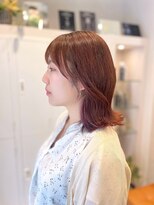 シュク 高円寺(SYUK)&nbsp;顔周りカット/ピンクブラウン/外はねボブ【SYUK 高円寺】