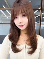 ソア 渋谷(soar)&nbsp;韓国風レイヤー大人ロングストレートワンカールベージュカラー