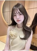 レイヤーカット顔まわり前髪矯正オリーブベージュharuhi
