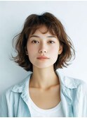 ミルクブラウン/ダークパープル/ナチュラルショート/夏/センター