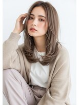 ライフイズモーメント 浜松富塚店(Life is...Moment)&nbsp;透け感グレージュカラー×ワンカールレイヤー