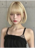 韓国レイヤーシースルーバングベージュカラー顔まわりレイヤー☆