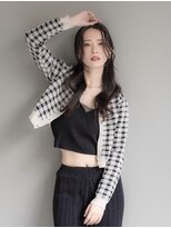 シュガー ヘアアンドネイル 仙台(SUGAR)&nbsp;韓国風ロングウルフレイヤーカット　くびれ外ハネ暗髪　20代30代