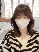 シロ 延岡店(SIRO)&nbsp;【韓国風くびれミディアム♪前髪】宮崎延岡美容室SIROシロ