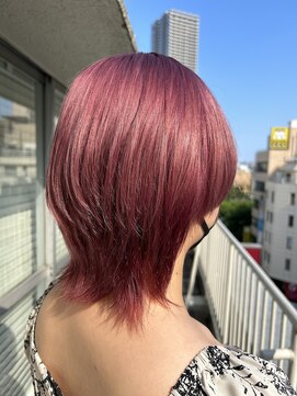 アジールヘア 池袋東口店(agir hair) ショートカット ハイトーン ピンクカラー 池袋東口