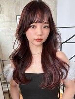 サイン 渋谷(SIGN)&nbsp;黒髪グレーベージュレイヤーロング前髪パーマ