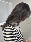 柔らかダークカーキグレージュ×セミロング