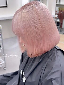 ベレーザ 渋谷(BELEZA) 7400艶髪ベビーピンクタンバルモリボブオン眉ホワイトピンク