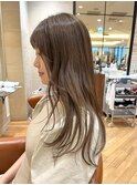 オリーブグレージュ まろやかグレージュ レイヤーカット ロング