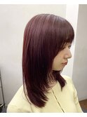 ボルドーカラー/ラベンダーカラー/秋カラー/レイヤーカット