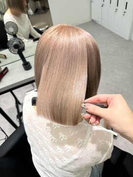 ペレ 渋谷(PELE) 黒髪/ボブルフ/ネビージュ/小顔/ワンレン/水戸/髪質改善/前髪